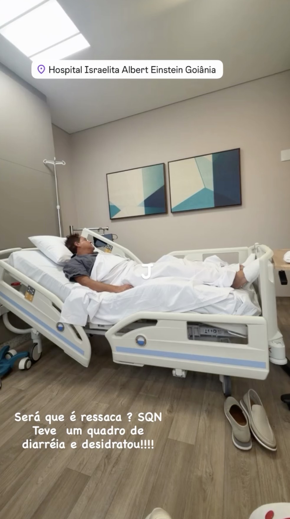 Poliana Rocha madruga ao lado de Leonardo em hospital e mostra rotina do sertanejo após internação — Foto: Reprodução/Instagram