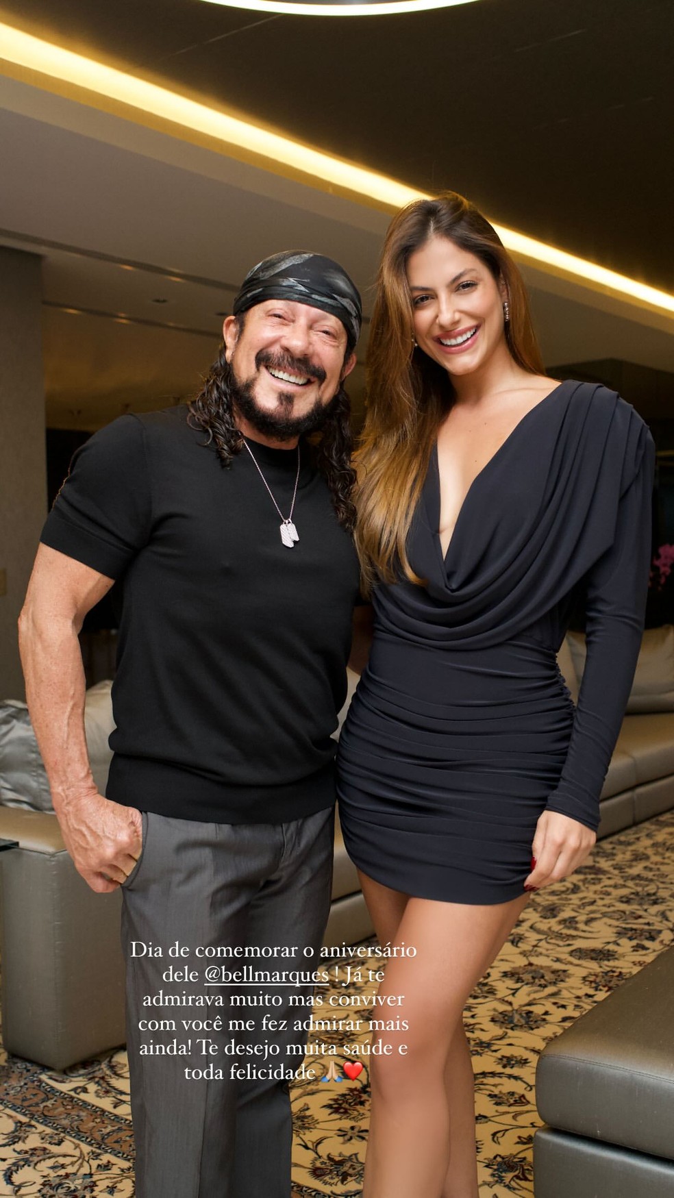 Mari Gonzalez e o sogro, Bell Marques — Foto: Reprodução/Instagram