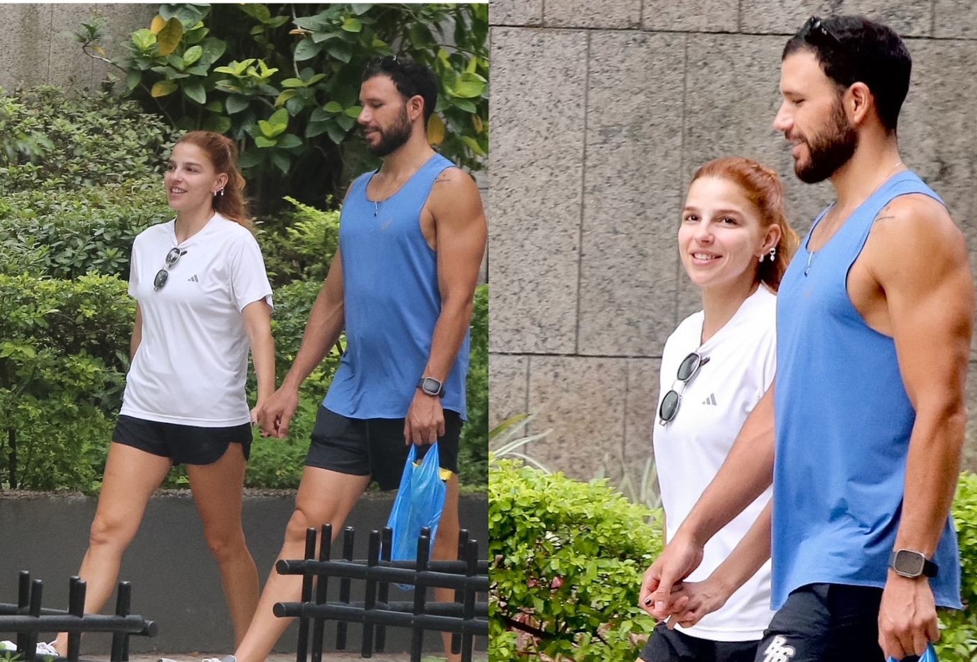 Gabriela Medvedovsky , a Juquinha , é vista em clima de romance com namorado ao sair da academia