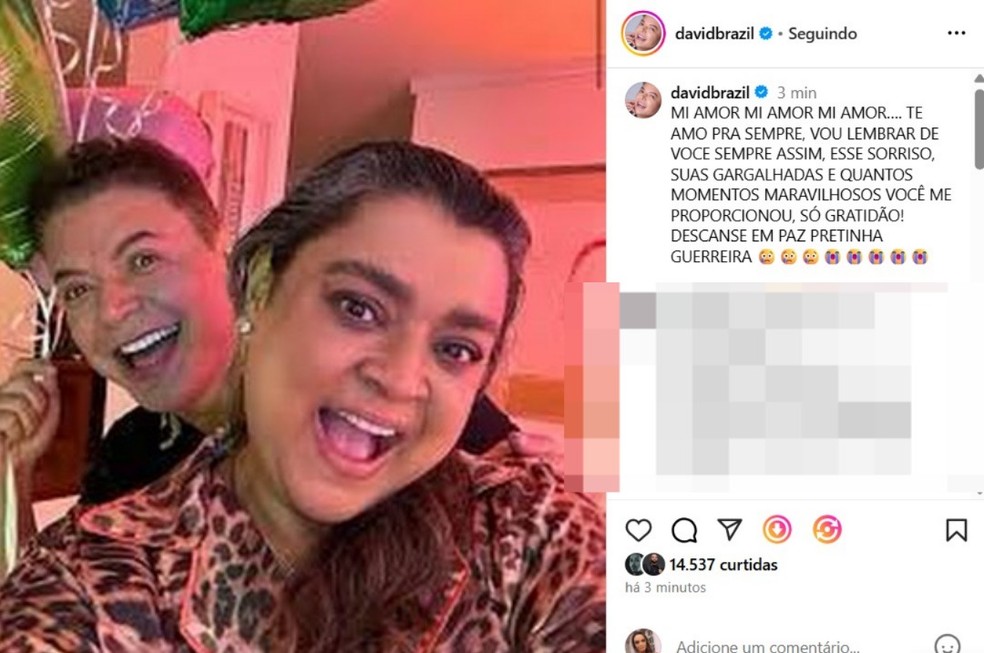 David Brazil se despede de Peta Gil &mdash; Foto: Reprodu&ccedil;&atilde;o/Instagram