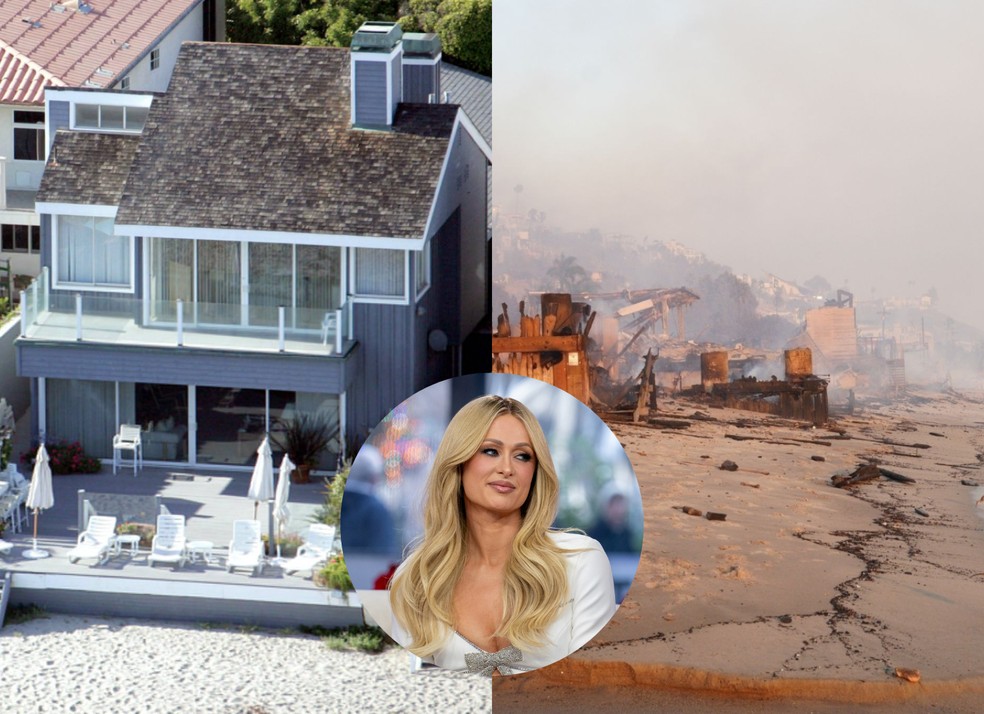 A mansão praiana de Paris Hilton — Foto: The Getty Images e The Grosby Group