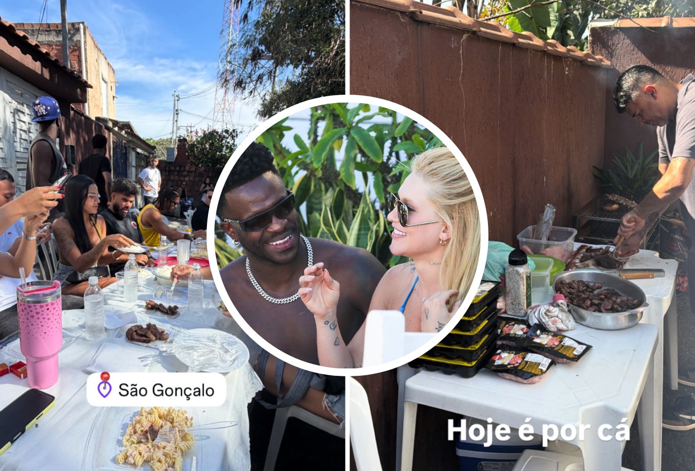 Virginia curte churrasco raiz em São Gonçalo, cidade natal de Vini Jr.