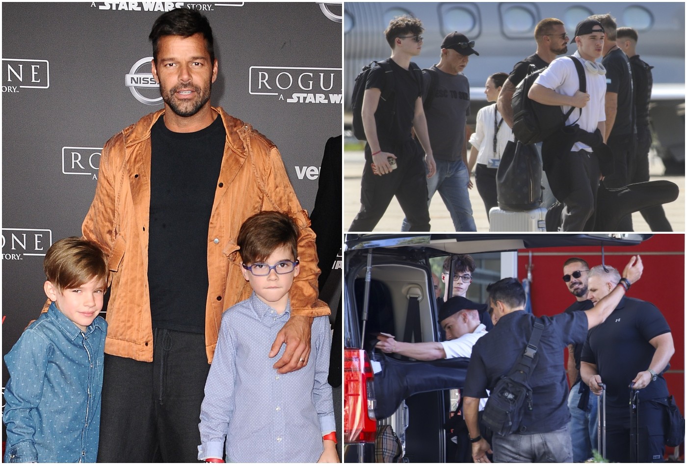Eles cresceram! Ricky Martin desembarca na Argentina com filhos gêmeos
