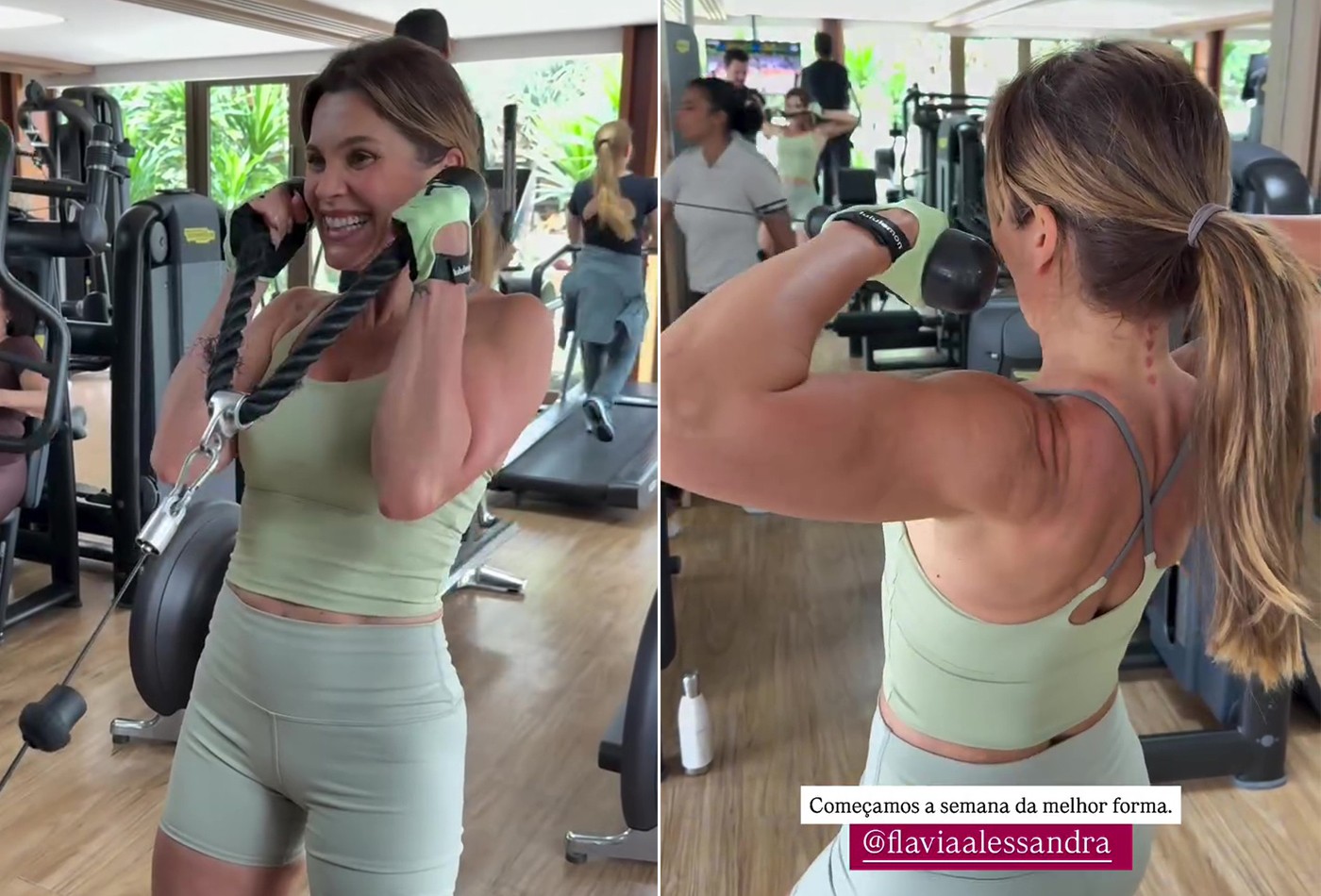 Flávia Alessandra mostra shape com look 'a vácuo' em treino; assista