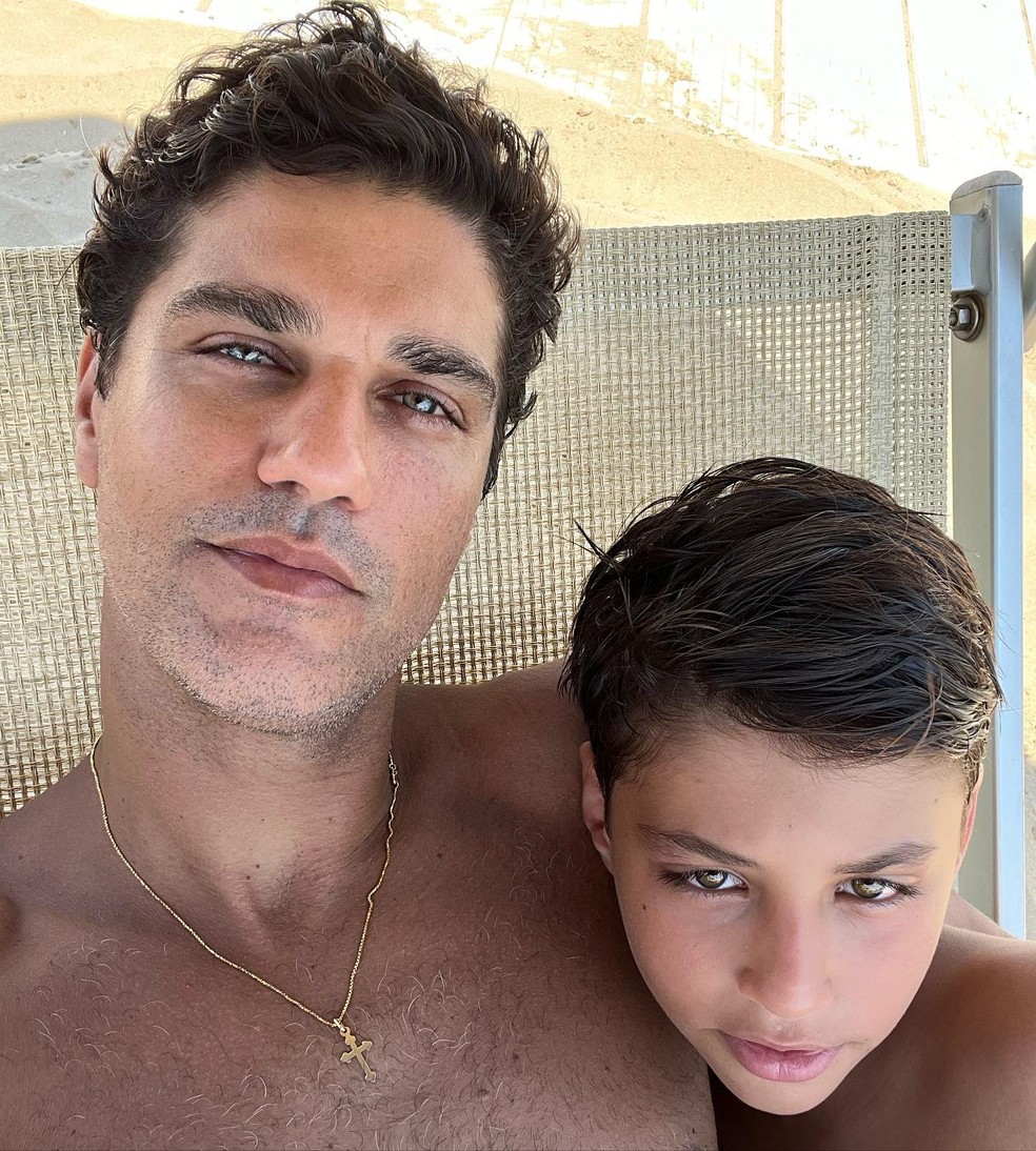 Bruno Cabrerizo e o filho, Elia — Foto: Instagram