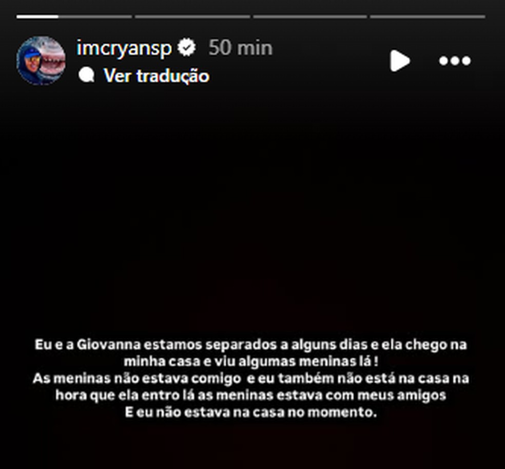 Post de MC Ryan &mdash; Foto: Reprodu&ccedil;&atilde;o/Instagram