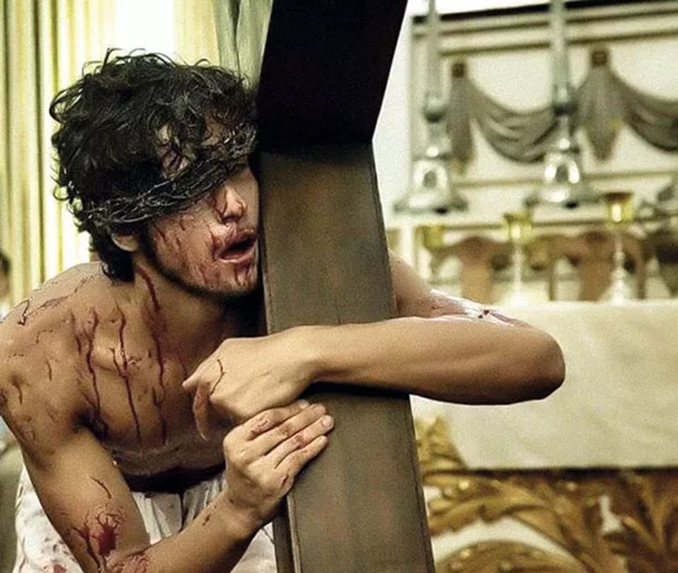 Fábio Scalon interpretou Jesus no espetáculo 'Paixão de Cristo', na cidade de Vassouras, em 2016 — Foto: Reprodução/Instagram