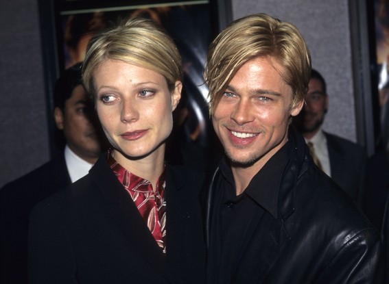 Gwyneth Paltrow e Brad Pitt na première do filme 'Inimigo Íntimo' (1997)