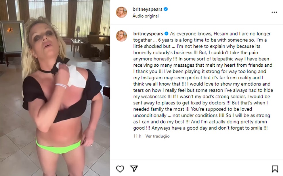 Post de Britney Spears — Foto: Reprodução/Instagram