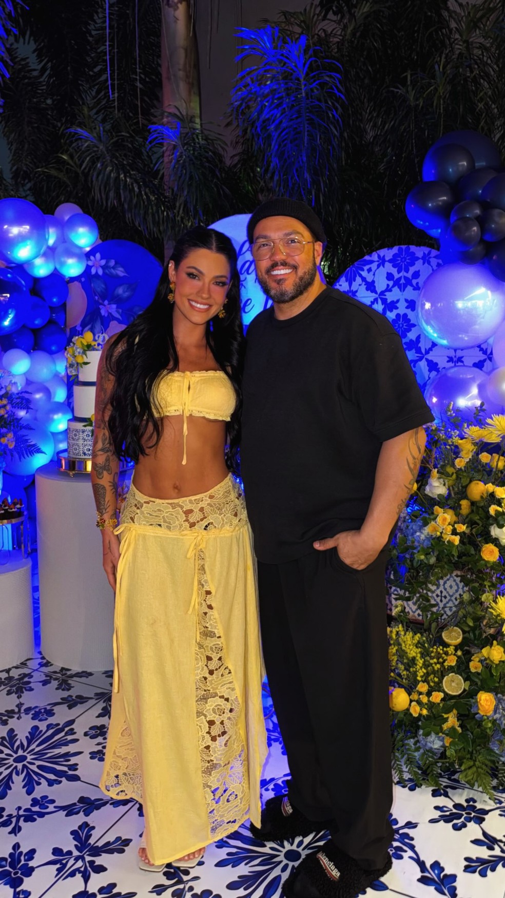Rayane Figliuzzi recebe Belo em meio a crise no namoro — Foto: Reprodução/Instagram