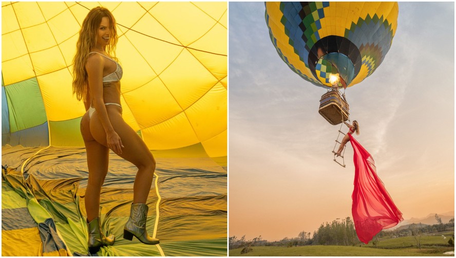 Nati Casassola faz ensaio sexy com balão