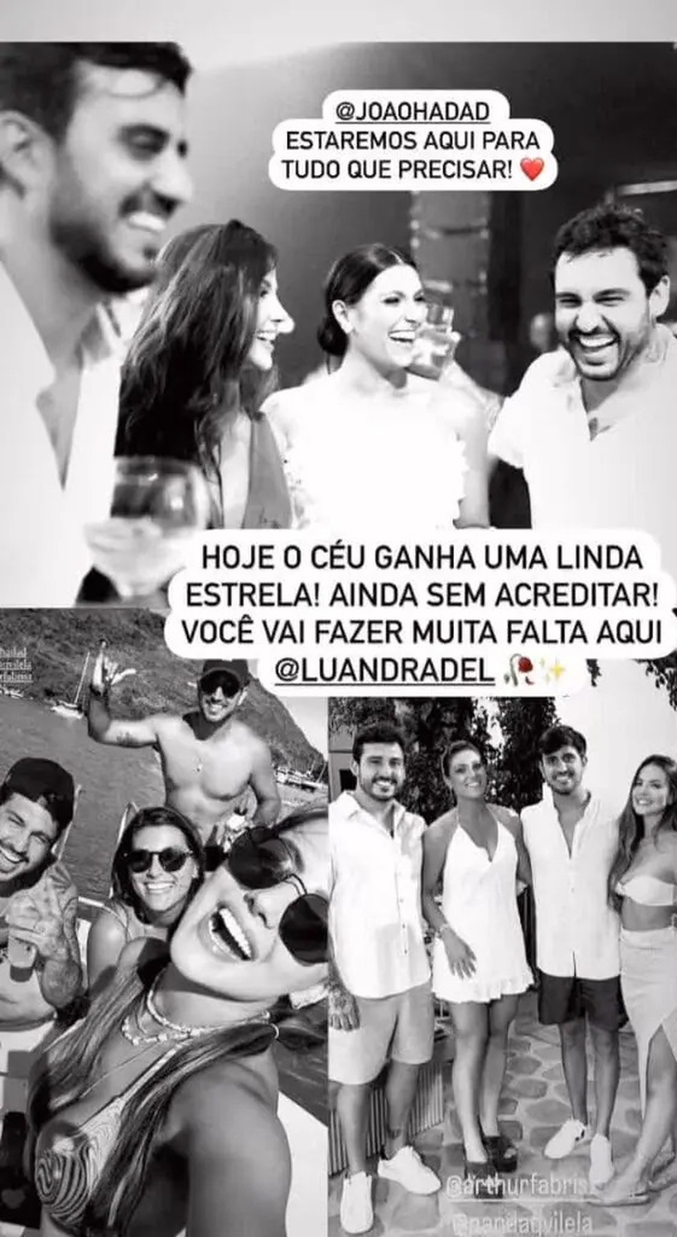 Amigos lamentam morte de Luana Andrade — Foto: Reprodução/Instagram