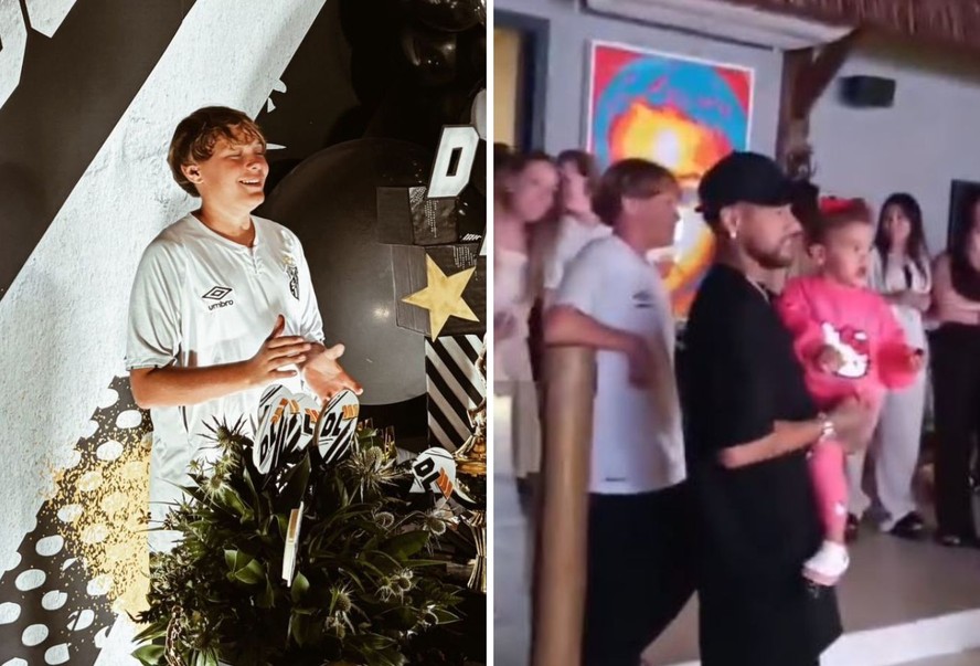 Davi Lucca ganha festa de aniversário com tema do Santos