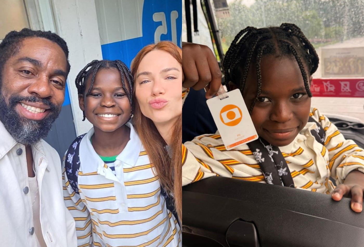 Bless, filho de Ewbank e Gagliasso, surge com a mãe nas gravações de 'A Nobreza do Amor'