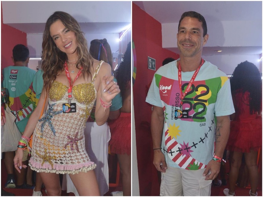 Alessandra Ambrosio e Marcus Buaiz no camarote Expresso 2222 em Salvador