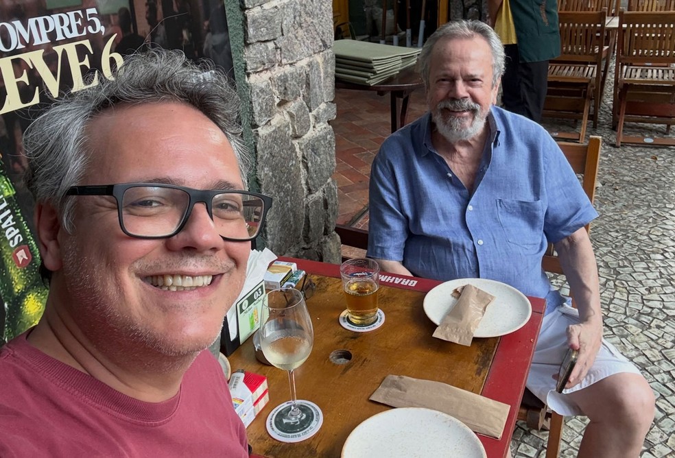 Danton Mello com o pai,  Dalton — Foto: Reprodução/Instagram