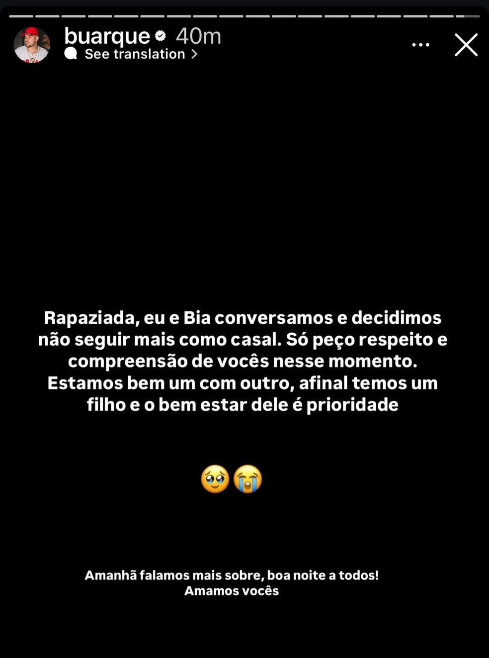 Bia Miranda e DJ Buarque anunciam fim do relacionamento — Foto: Reprodução/Instagram