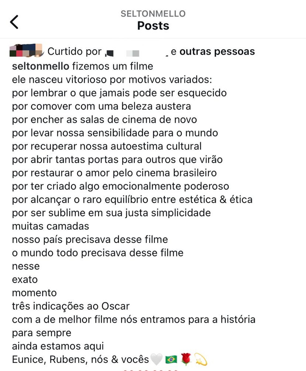 Post de Selton Mello — Foto: Reprodução | Instagram