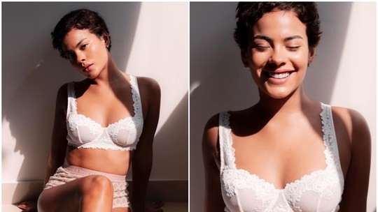 De visual novo, Bella Campos faz ensaio de lingerie
