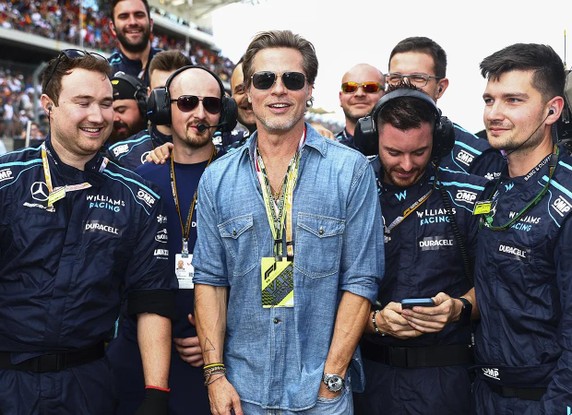 Brad Pitt durante torneio da Fórmula 1 em Austin, no Texas (Foto: Getty)