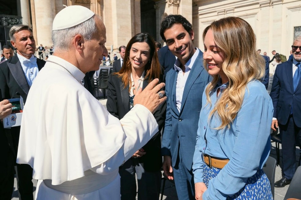 Giovanna Lancellotti mostra encontro com papa Leão XIV — Foto: Reprodução/Instagram