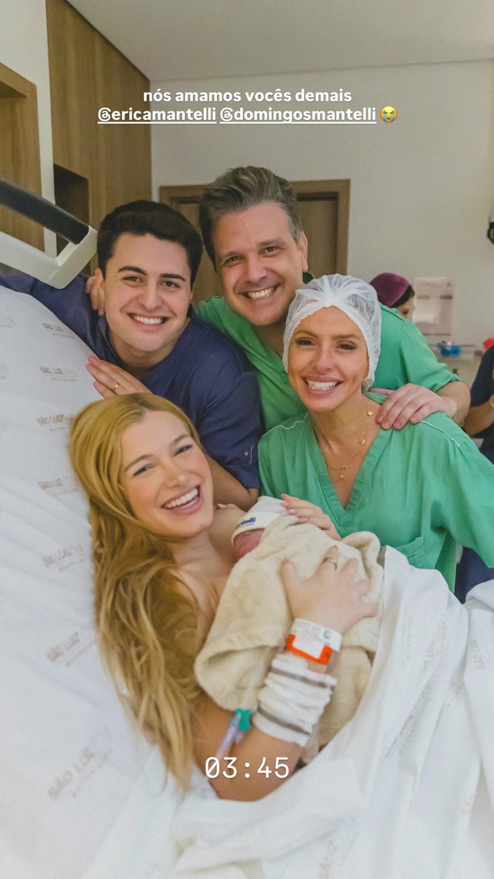 Luigi Cesar posta diário de parto de Luiza, sua filha com Júlia Vieira — Foto: Reprodução/Instagram