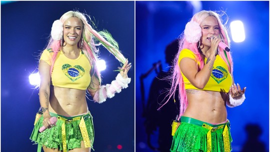 Karol G faz homenagem ao Brasil em show lotado em São Paulo; fotos 