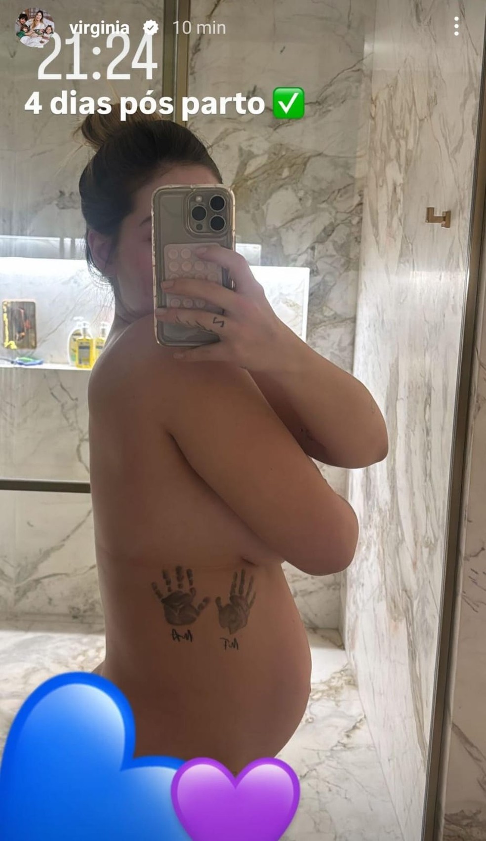 Nua, Virginia Fonseca mostra barriga quatro dias após terceiro parto