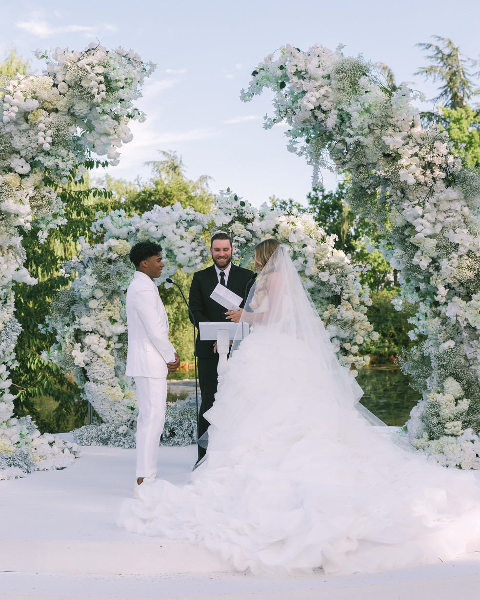 Casamento de Endrick e Gabriely Miranda em Madrid — Foto: Reprodução/ Instagram