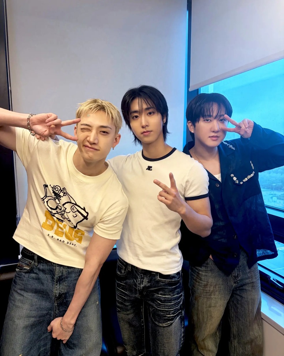 3Racha sub-unit do Stray Kids formado por Bang Chan, Changbin e Han — Foto: Reprodução/Instagram