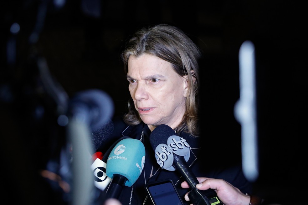 Denise Saraceni no vel&oacute;rio de Aracy Balabanian &mdash; Foto: Andr&eacute; Horta/BrazilNews