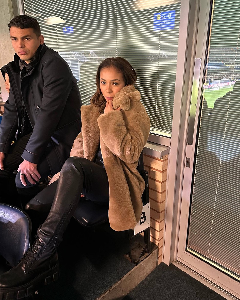 Thiago Silva com a mulher, Isabelle Silva — Foto: Reprodução/ Instagram