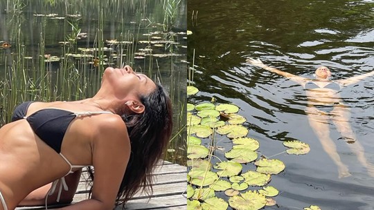 Dira Paes atualiza bronzeado em dia relaxante: 'Sextou na floresta'