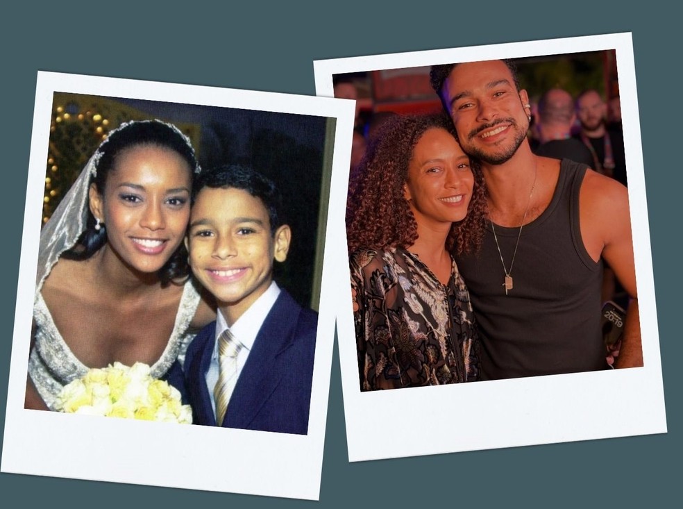 Mãe e filho na novela 'Da Cor do Pecado' (Globo, 2004), Taís Araujo e Sérgio Malheiros mantém forte relação de amizade e apoio profissional — Foto: Reprodução/Instagram