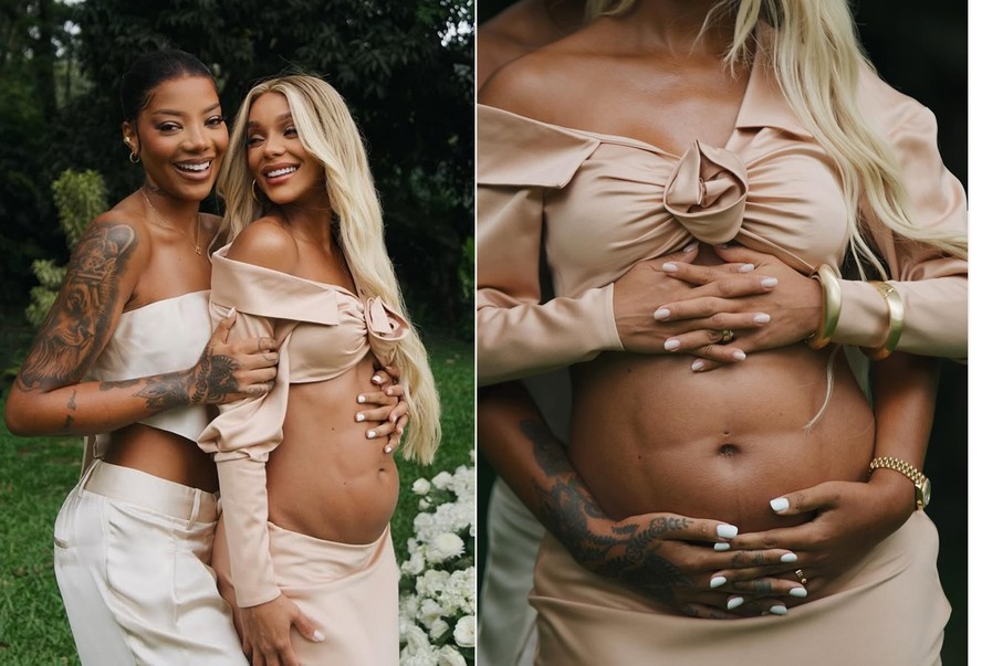 Ludmilla mostra detalhes de chá revelação de primeiro filho com Brunna Gonçalves; fotos