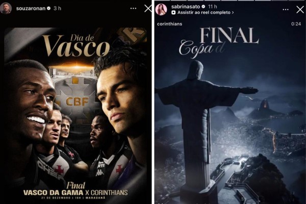 Vasco e Corinthians: Famosos torcem na final da Copa do Brasil