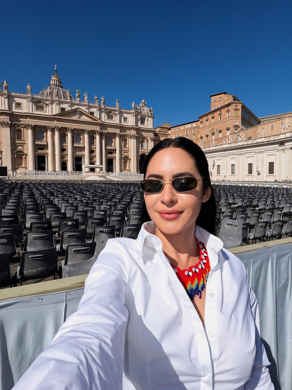 Isabelle Nogueira faz visita ao Vaticano — Foto: Reprodução/Instagram