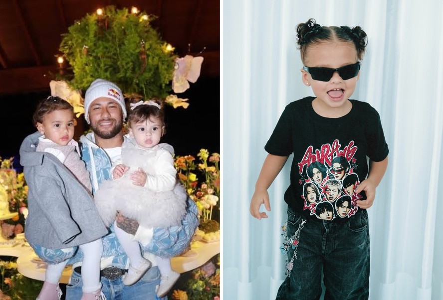 Neymar leva filhas Mavie e Helena ao show do BTS em São Paulo