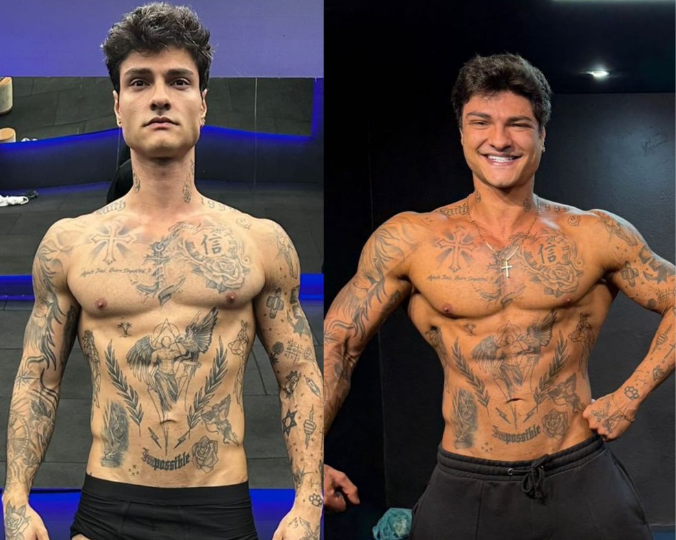 Davi Kneip antes e depois — Foto: Arquivo pessoal