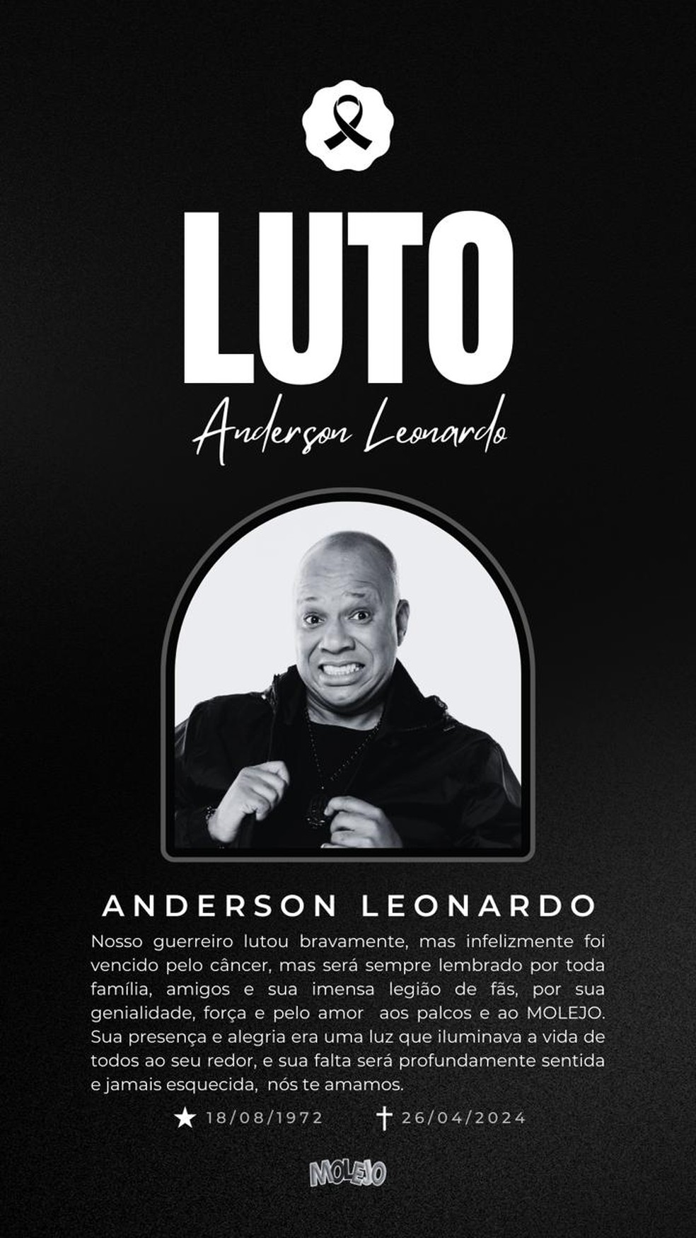 Morre Anderson Leonardo, aos 51 anos — Foto: Reprodução/Instagram