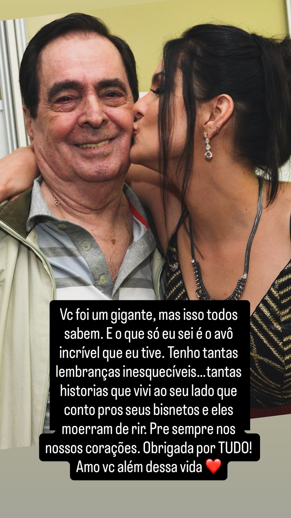 Paula Barbosa lamentou a morte do avô — Foto: Reprodução/Instagram