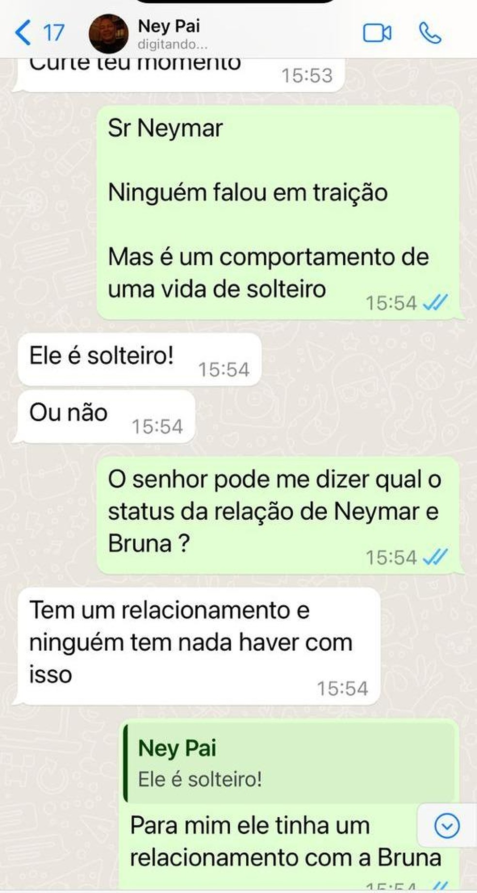 Neymar Pai diz que o filho é solteiro — Foto: Reprodução: Portal Léo Dias