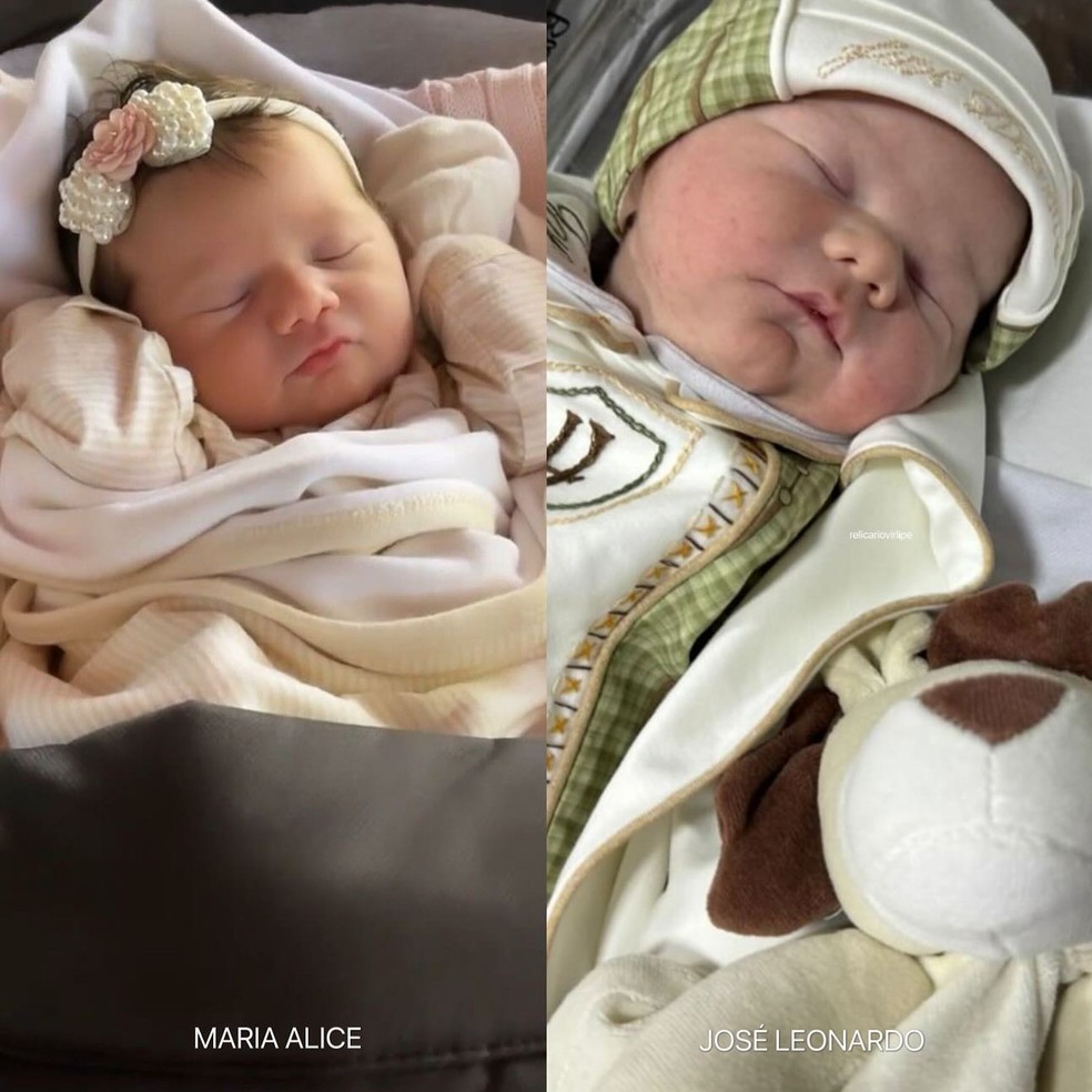 Maria Alice e Jos Leonardo, filhos de Virginia Fonseca e Z Felipe  Foto: Reproduo/Instagram