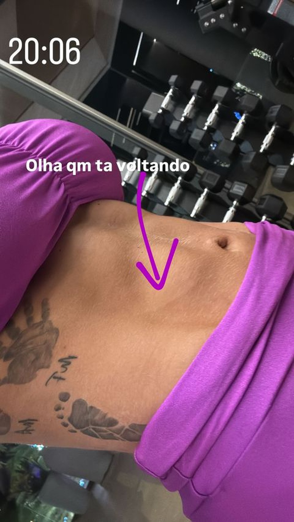 Virginia Fonseca mostra gominhos voltando a aparecer na barriga — Foto: Reprodução/Instagram