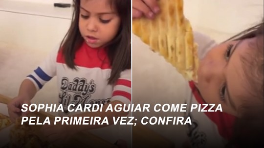Maíra Cardi mostra primeira vez de Sophia, sua filha com Arthur Aguiar, comendo pizza; vídeo