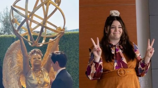 Atriz de 'Hacks' vira atração no Emmy 2026 com look de estátua viva; vídeo