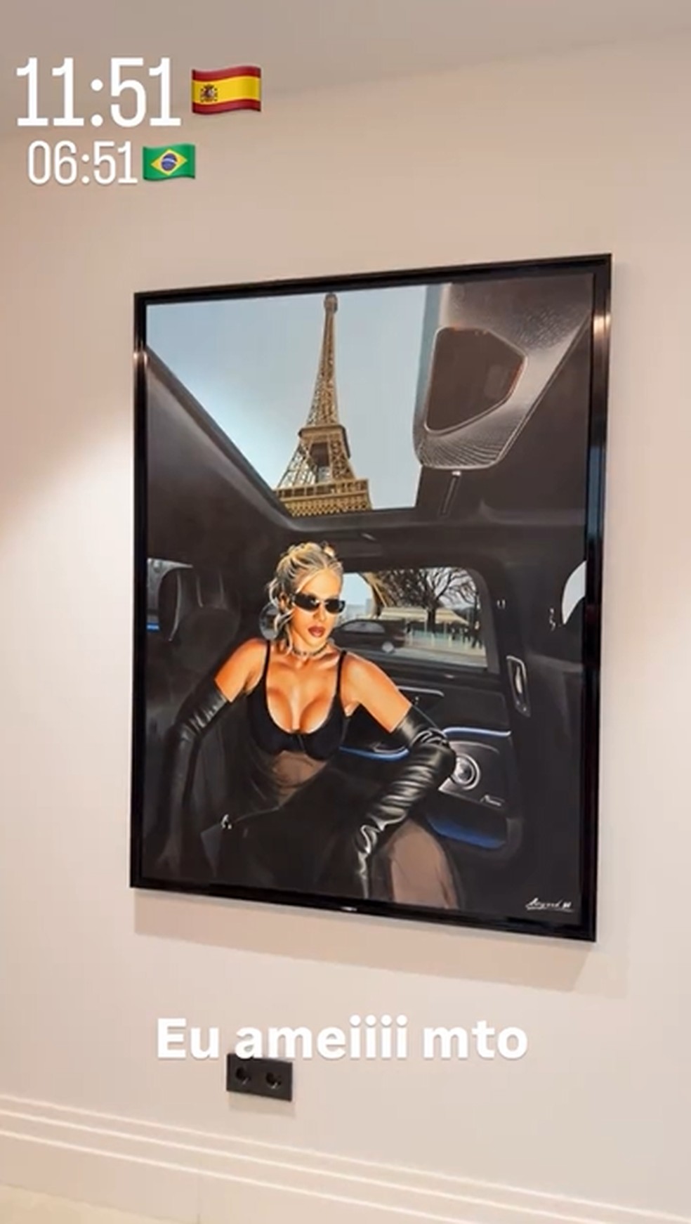 Virginia Fonseca mostrou quadro dela em mansão de Vini Jr — Foto: Reprodução/Instagram