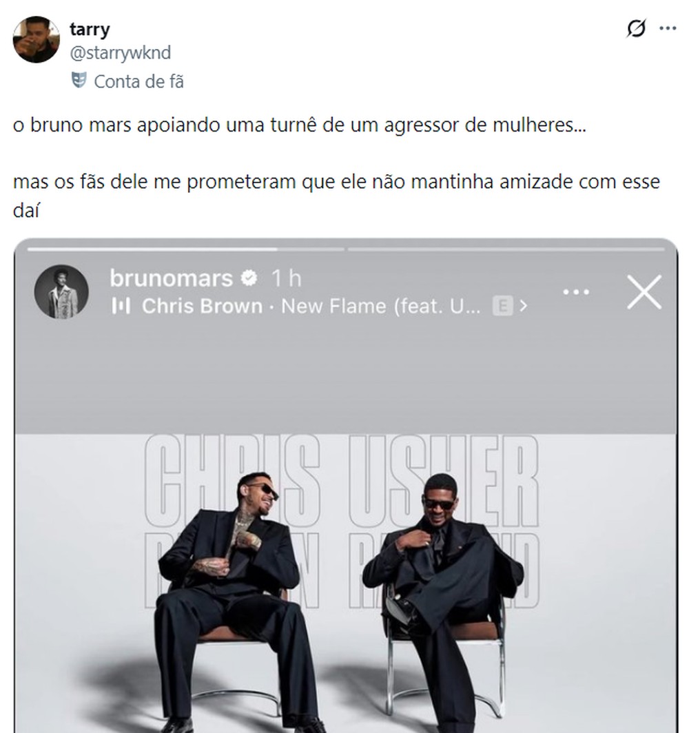 Bruno Mars divide opiniões ao divulgar turnê de Chris Brown, condenado ...