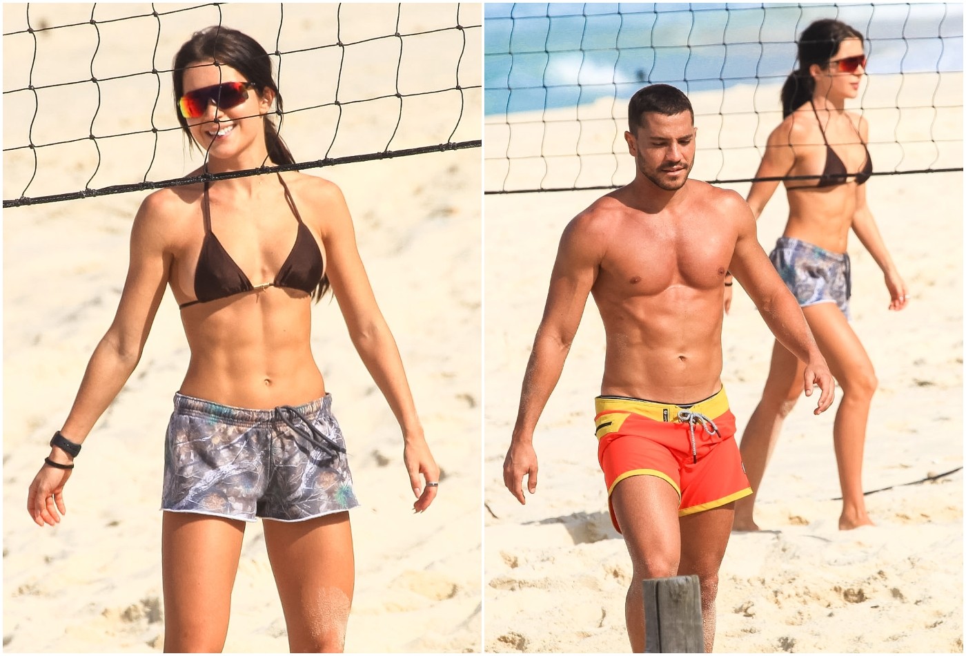 Jade Picon disputa contra o namorado, André Lamoglia, ao jogar em praia no Rio; fotos