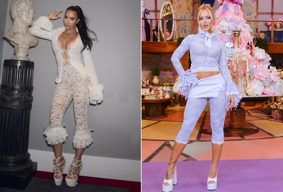 Web compara look de Kim Kardashian com o de Virginia — Foto: Reprodução/Instagram